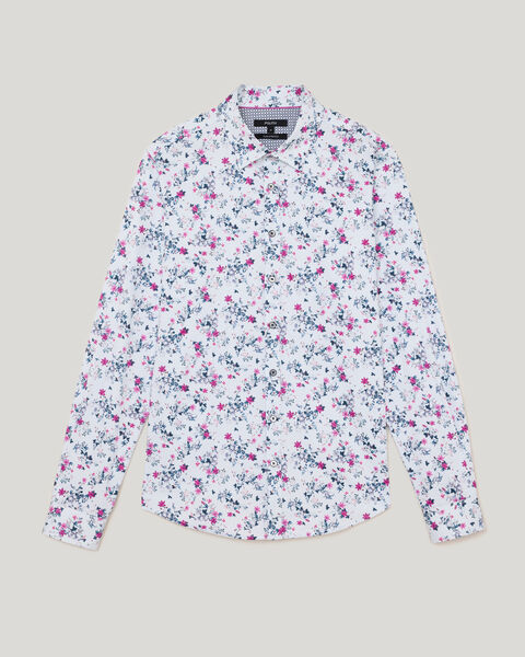Fusion Floral Long Sleeve Shirt, Magenta, hi-res
